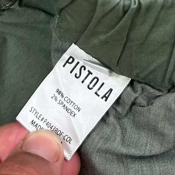 NWT Pistola Beverly Pull On Chino Shorts In Colonel Wash Green - Picture 9 of 9